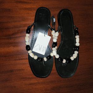 Zara Black Sandals Size 6.5